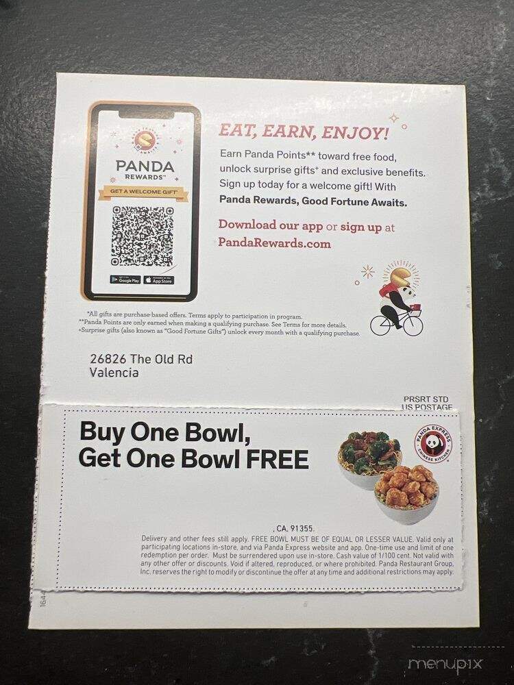 Panda Restaurant - Valencia, CA menu_pic