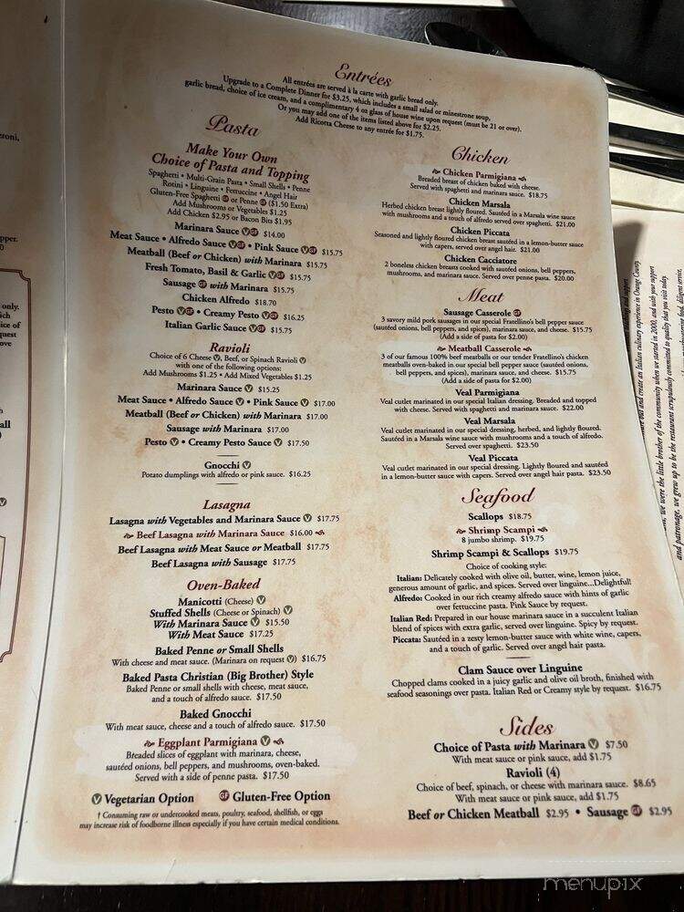 Lomeli's Italian Restaurant - Fullerton, CA menu_pic