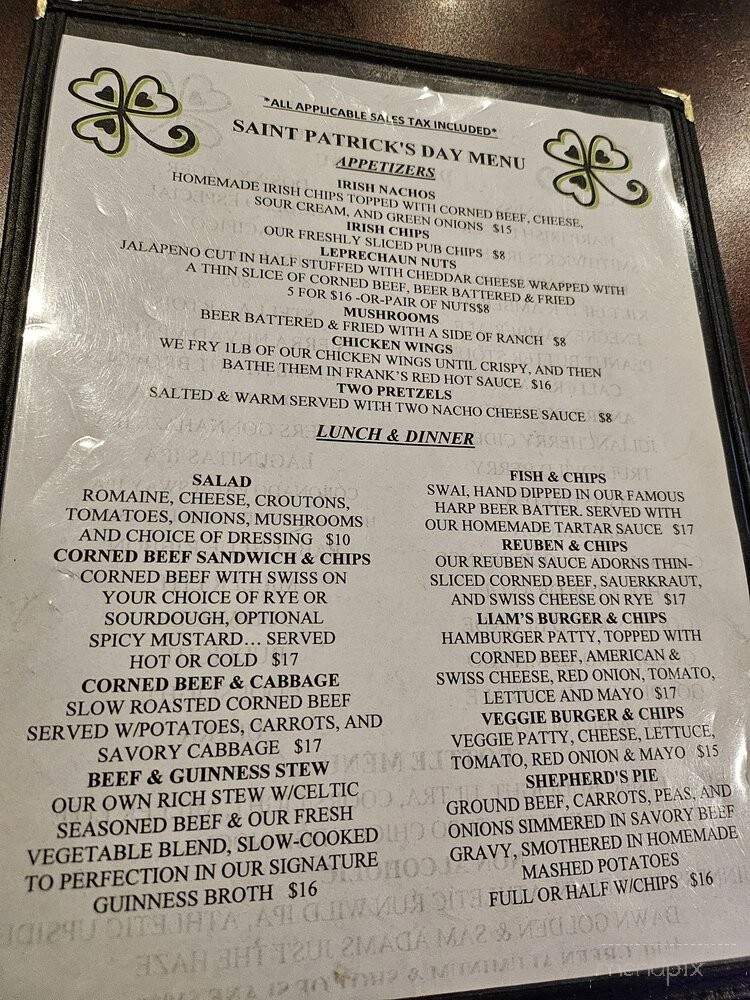 Liam's Irish Pub - Colton, CA menu_pic