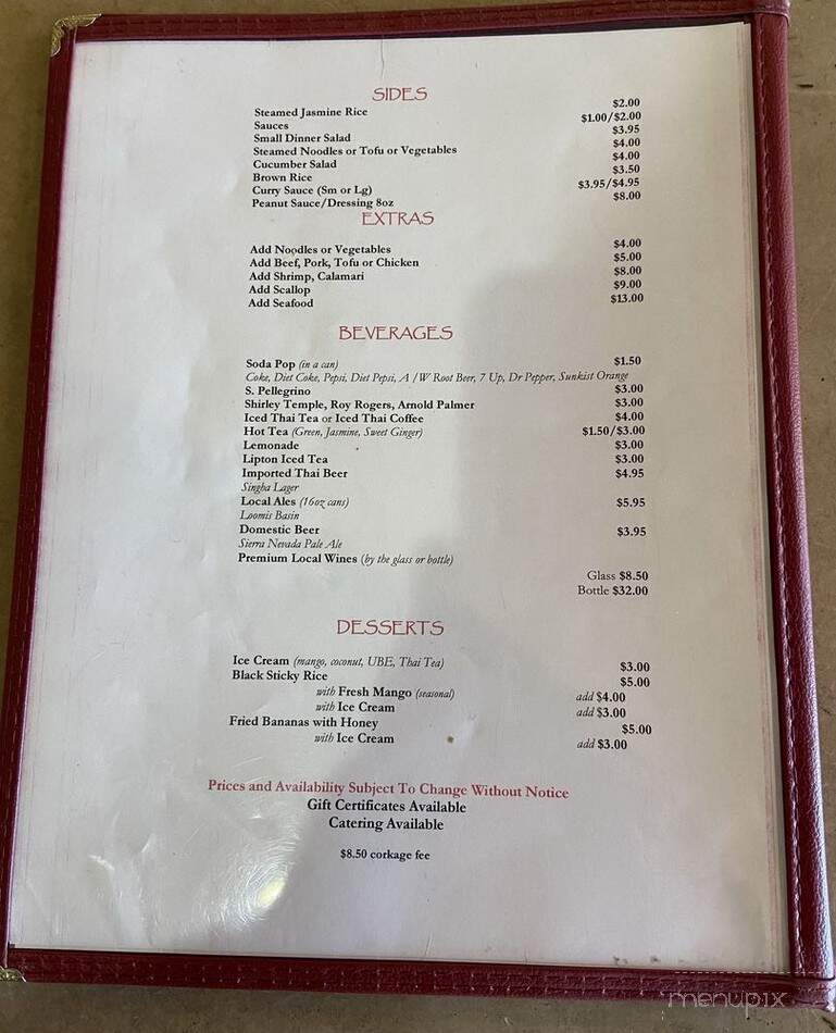 Bangkok City Thai Cuisine - Rocklin, CA menu_pic