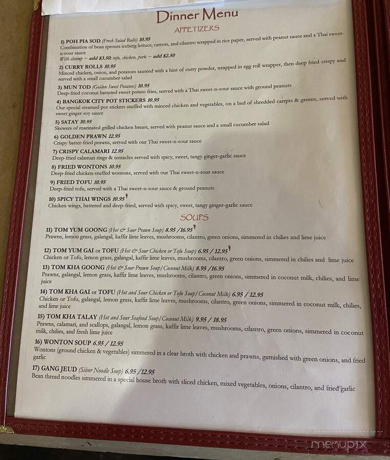 Bangkok City Thai Cuisine - Rocklin, CA menu_pic