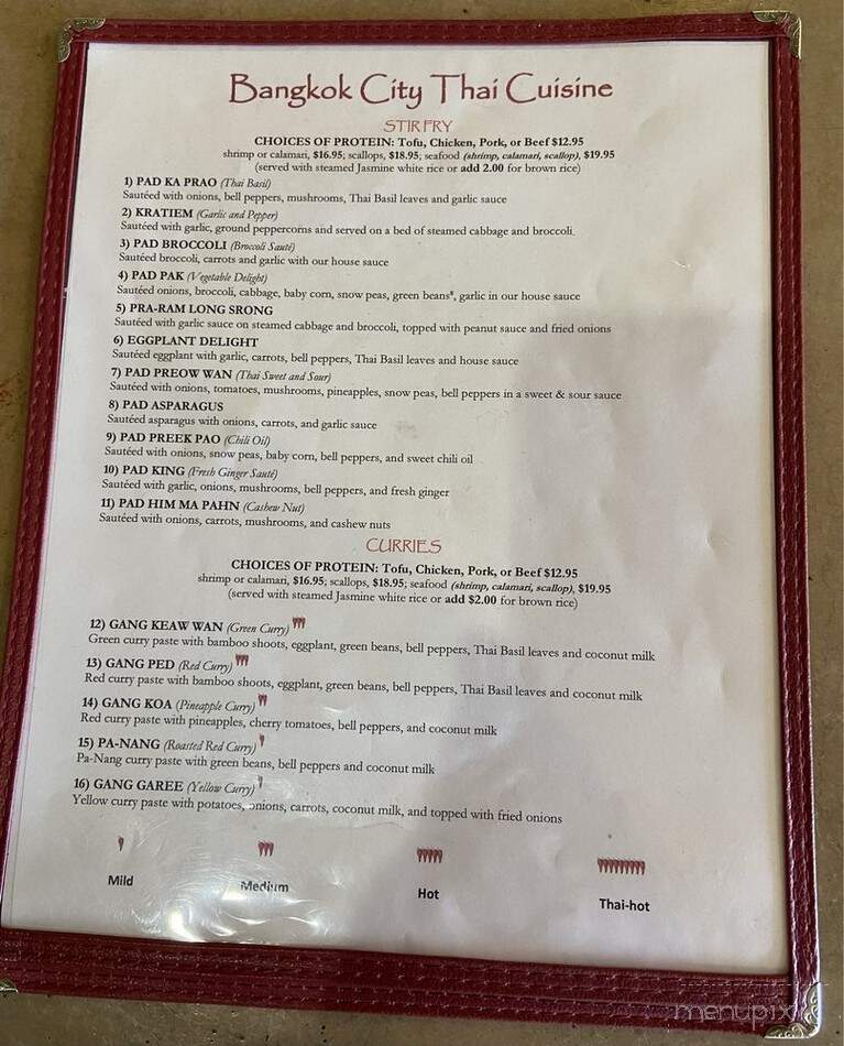 Bangkok City Thai Cuisine - Rocklin, CA menu_pic