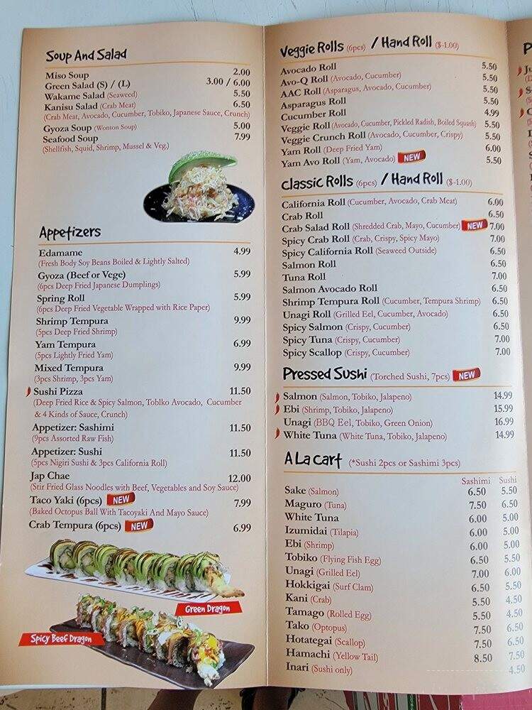 Sushi Jun - Newmarket, ON menu_pic