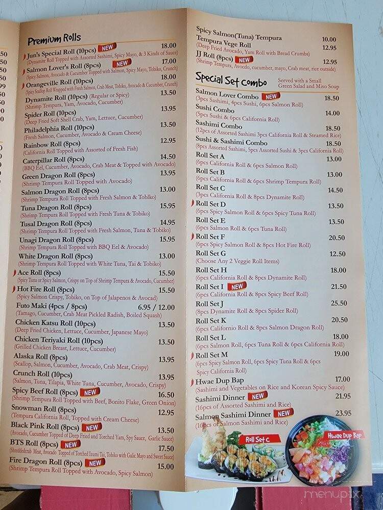 Sushi Jun - Newmarket, ON menu_pic
