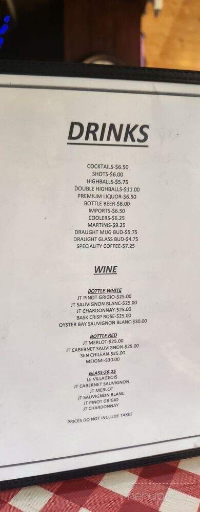 Triple G Hideaway - Fort Nelson, BC menu_pic