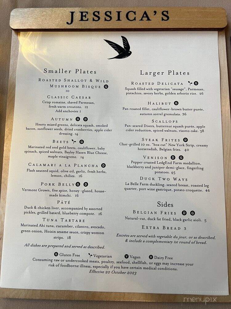 Jessica's - Middlebury, VT menu_pic