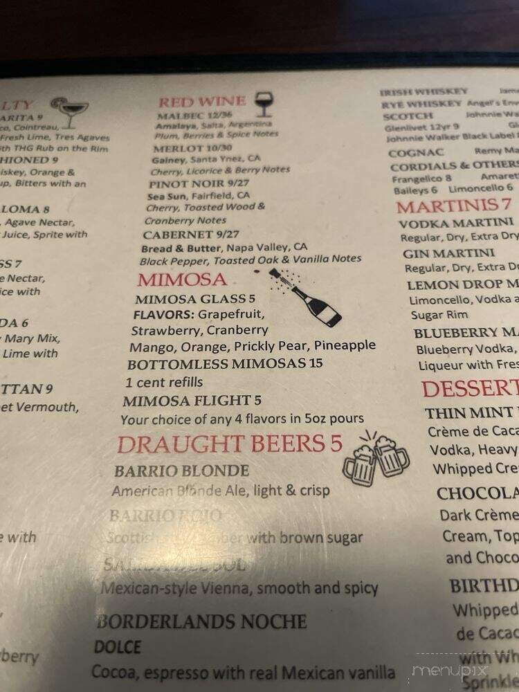 The Horseshoe Grill - Tucson, AZ menu_pic