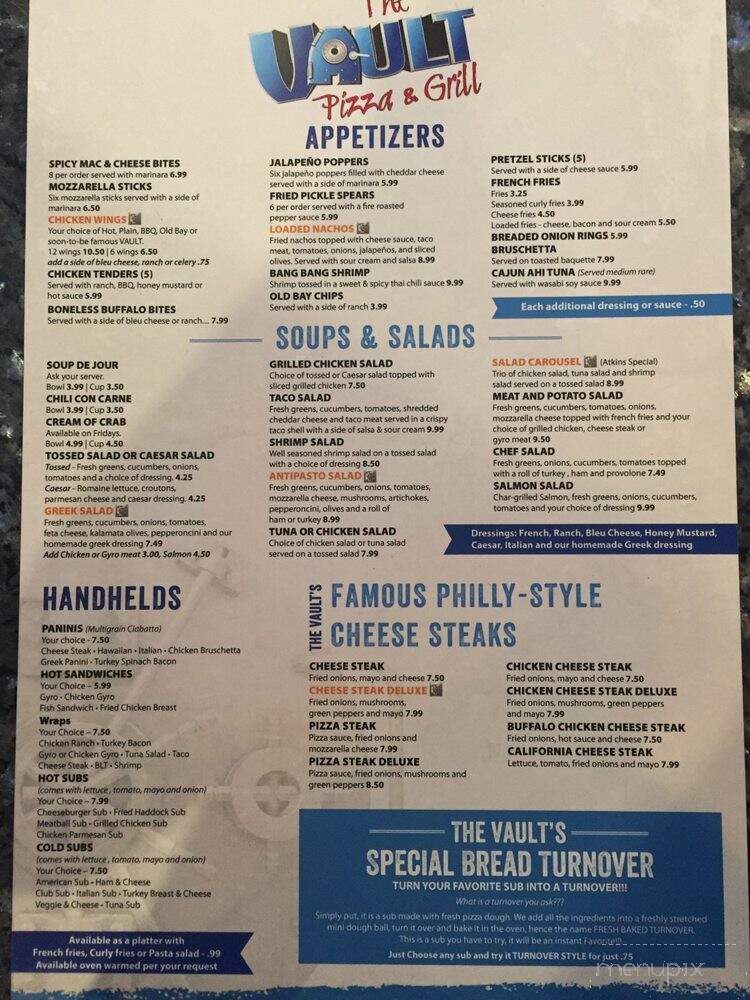 The Vault Pizza & Deli - York, PA menu_pic
