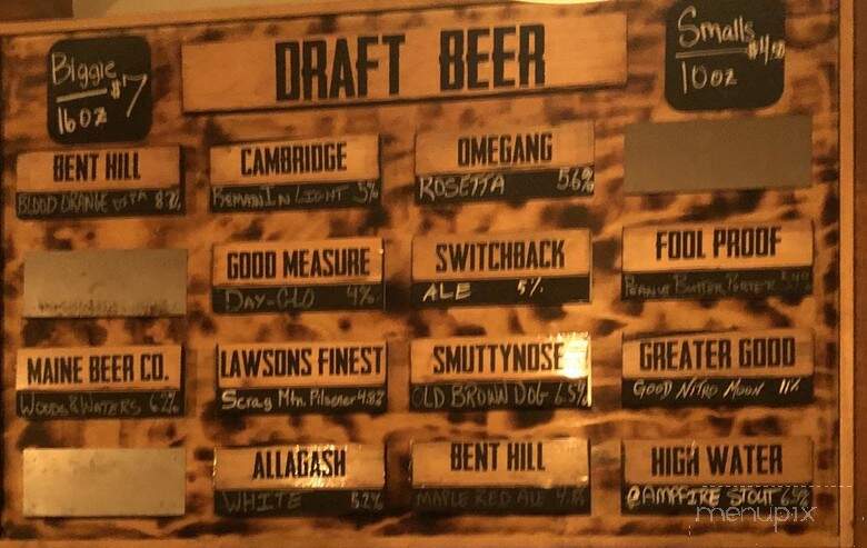 The Blue Stone - Waitsfield, VT menu_pic