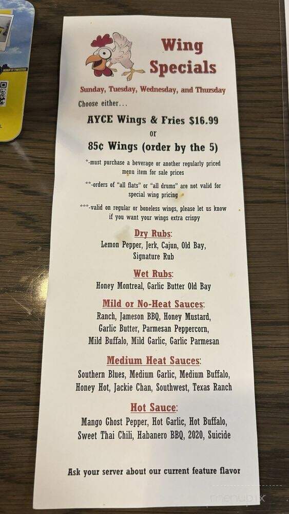 Klingers - Reading, PA menu_pic