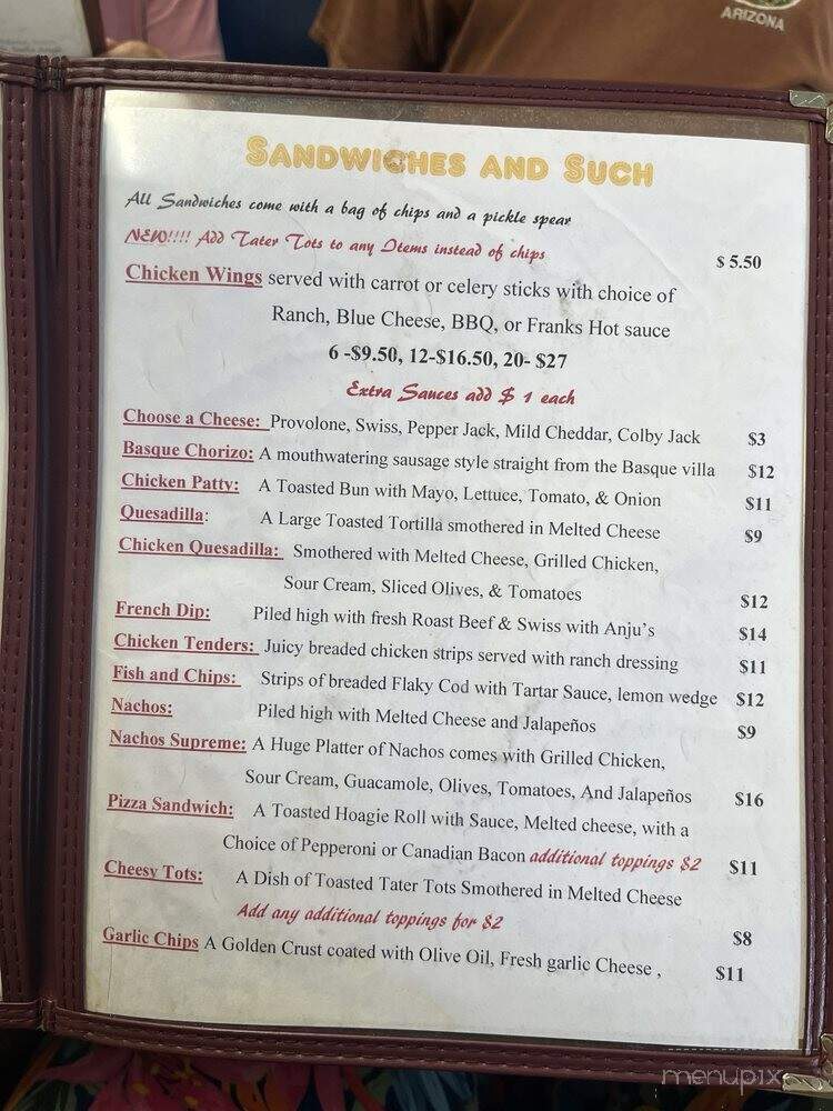 Gold Digggers Saloon - Lovelock, NV menu_pic