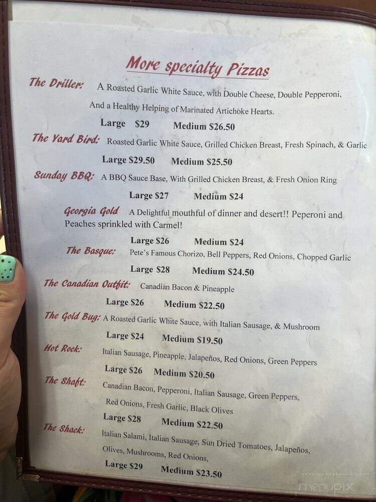 Gold Digggers Saloon - Lovelock, NV menu_pic