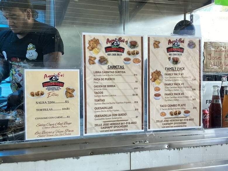 Carnitas Michoacan - Bakersfield, CA menu_pic