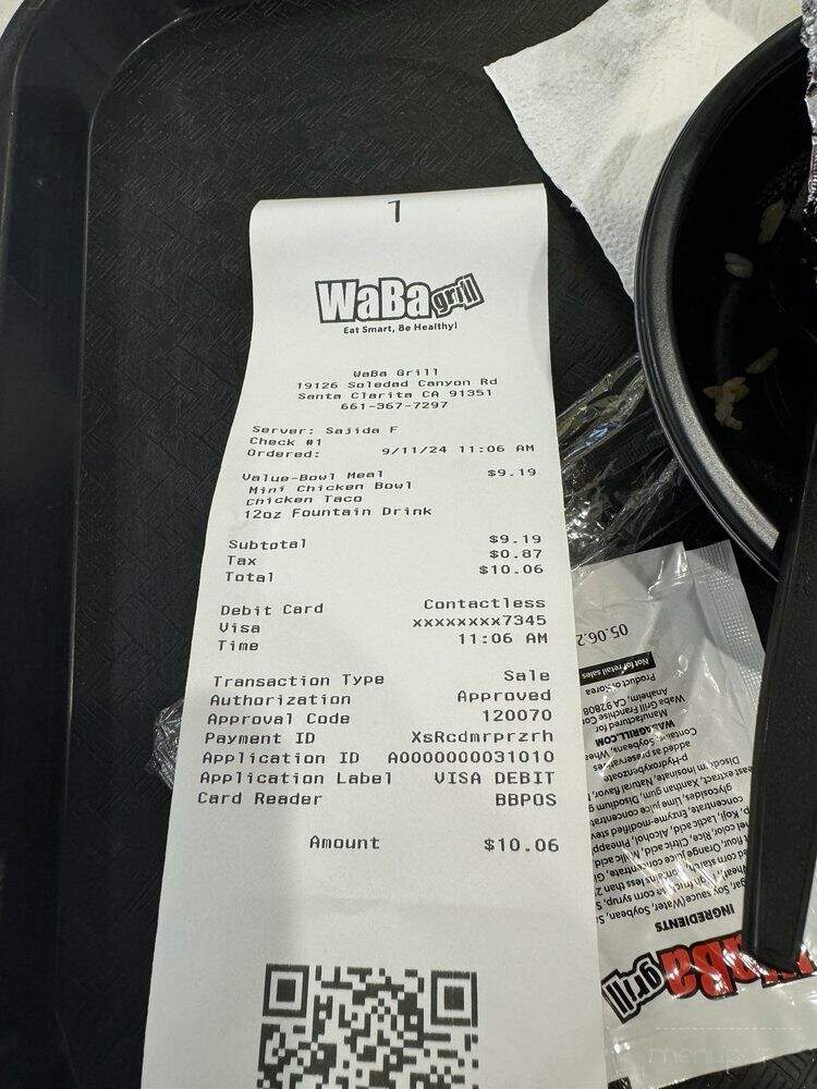 Waba Grill - Santa Clarita, CA menu_pic