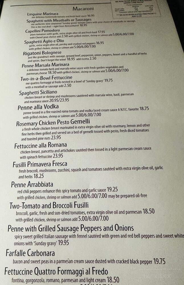 Finbars Italian Kitchen - Seal Beach, CA menu_pic