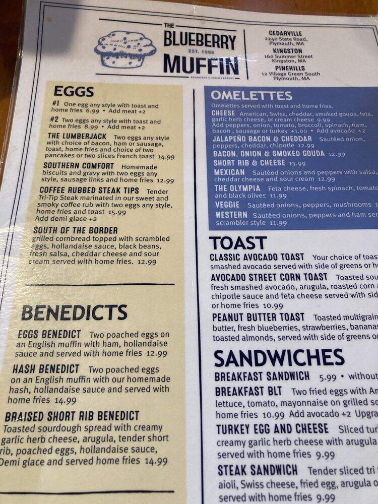 The Blueberry Muffin - Plymouth, MA menu_pic