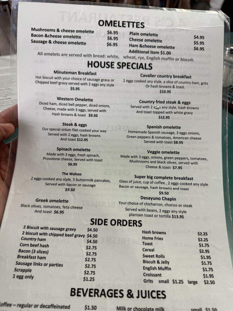 4 C's Restaurant - Culpeper, VA menu_pic