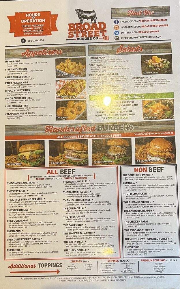 Broad Street Burger - Statesville, NC menu_pic