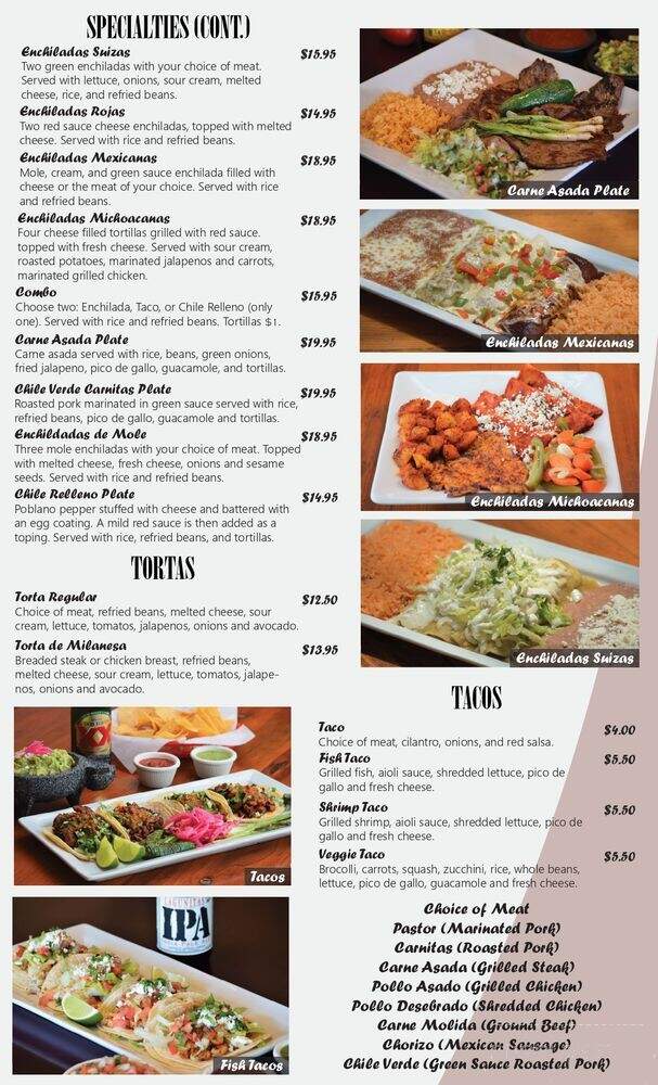 Del Valle - Santa Rosa, CA menu_pic
