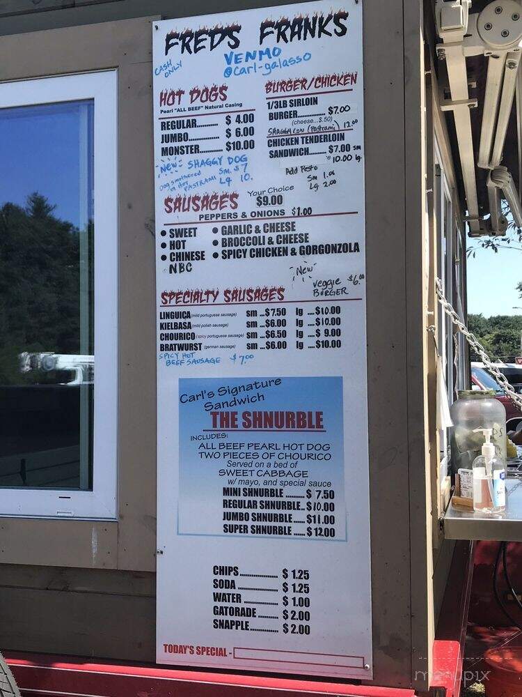 Fred's Franks - Wakefield, MA menu_pic
