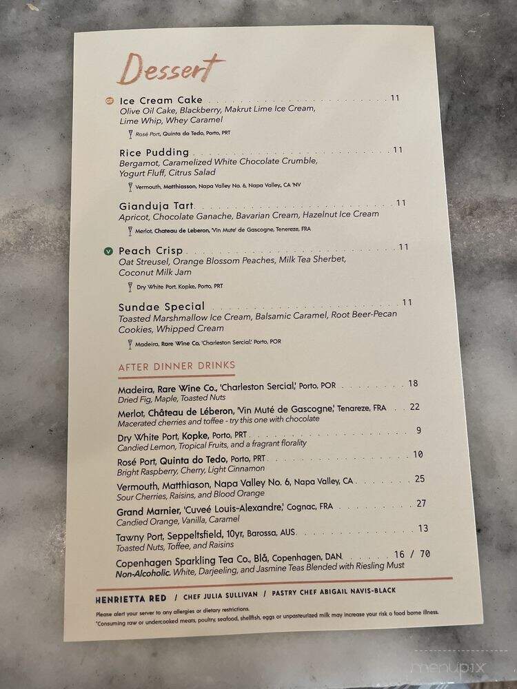 Henrietta Red - Nashville, TN menu_pic