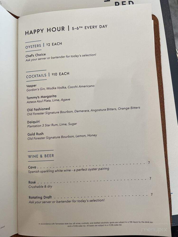 Henrietta Red - Nashville, TN menu_pic