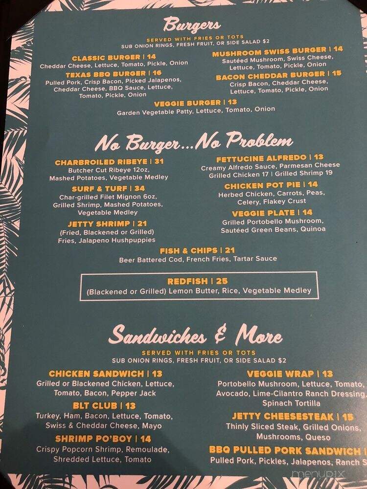 Jetty - Galveston, TX menu_pic