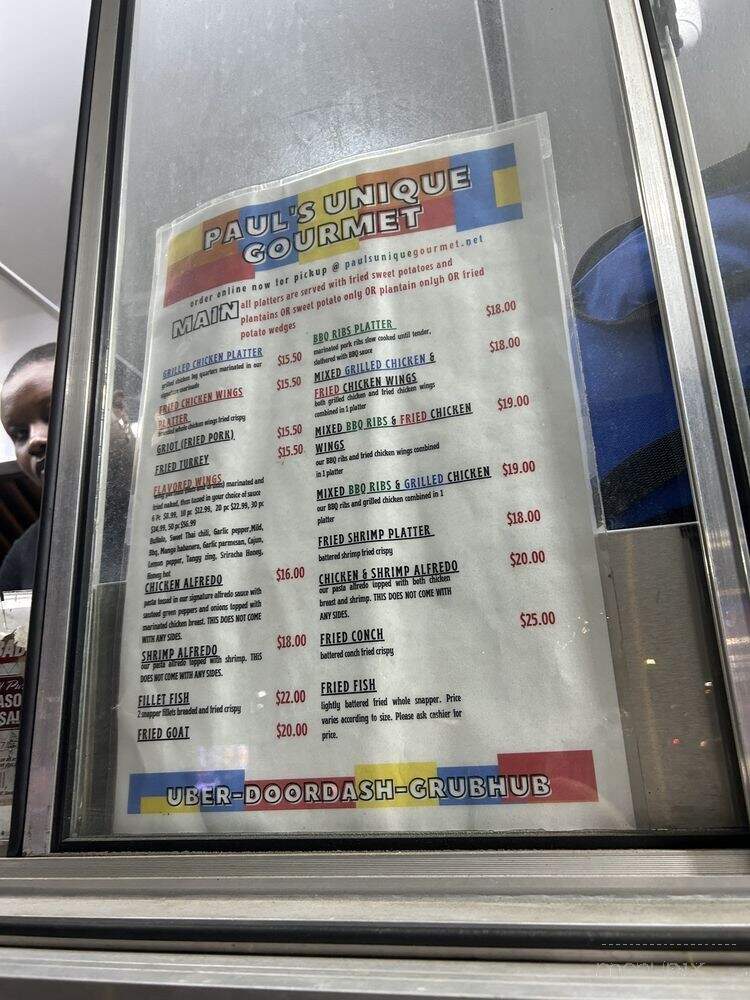 Paul's Unique Gourmet - Miami, FL menu_pic