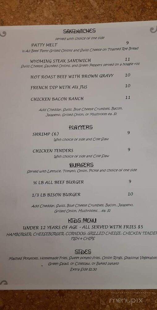 Cattle Company Steakhouse & Lounge - Evanston, WY menu_pic