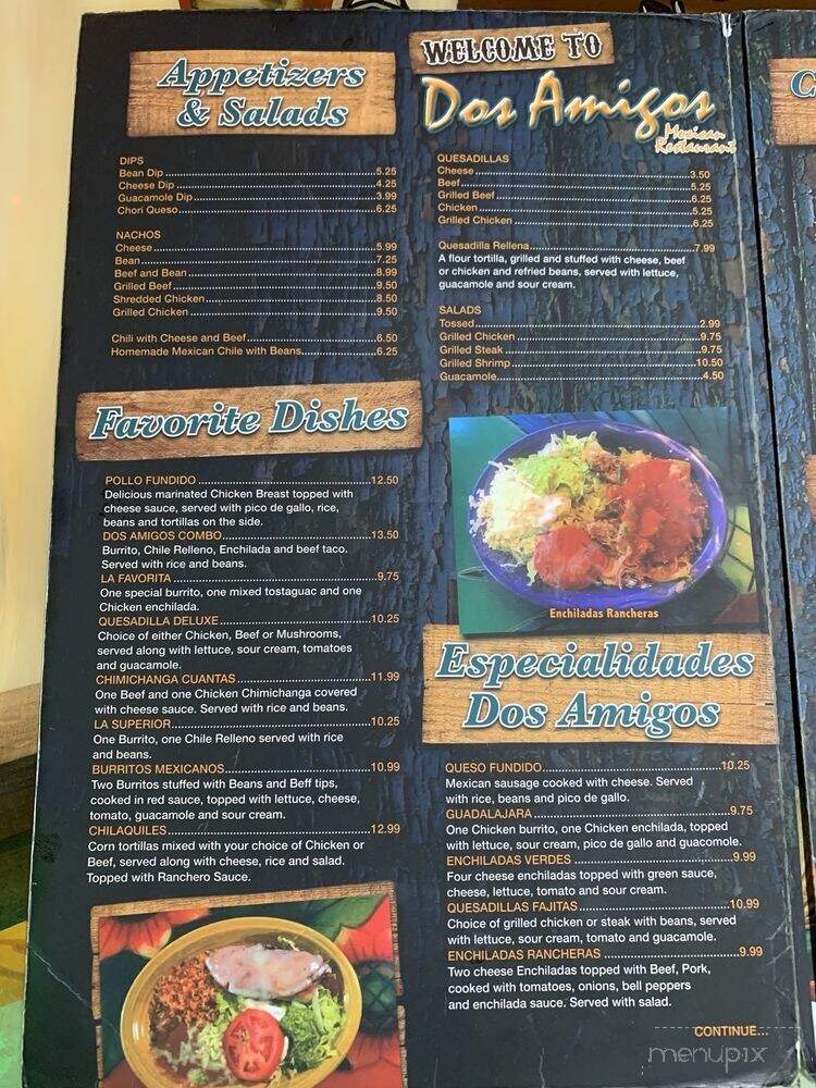 Dos Amigos - Oregon, IL menu_pic