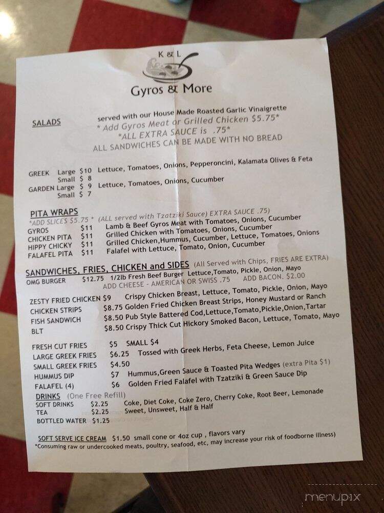 K & L Gyros & More - Blairsville, GA menu_pic