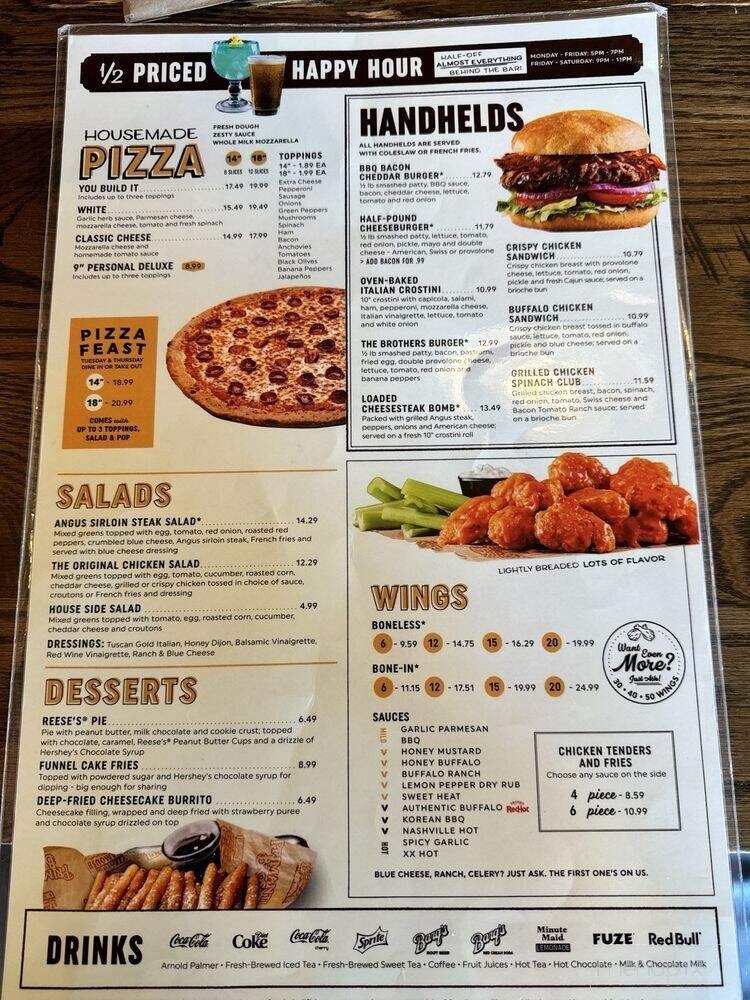 Primanti Brothers - Hershey, PA menu_pic