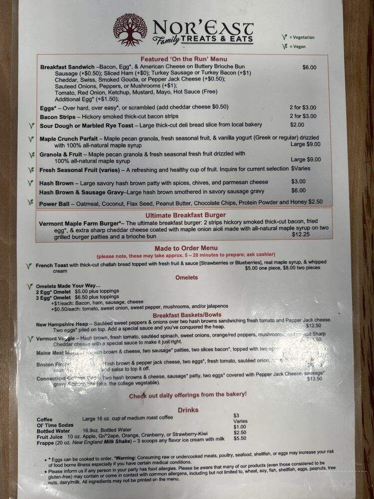 Nor'east Treats & Eats - Indian Trail, NC menu_pic