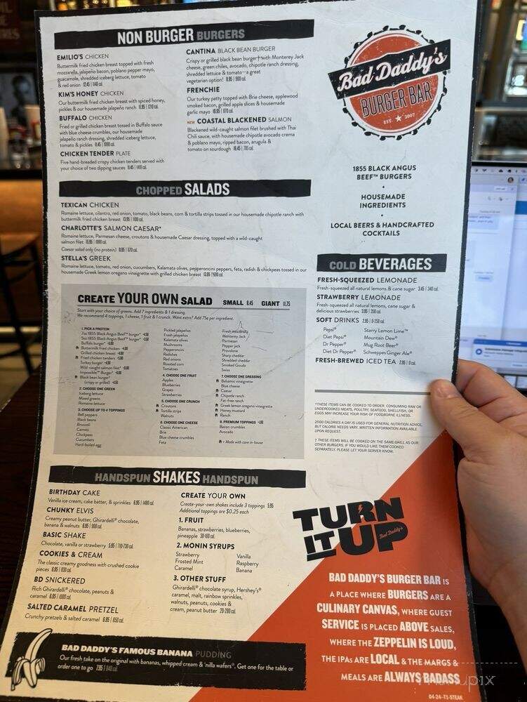 Bad Daddy's Burger Bar - Huntsville, AL menu_pic