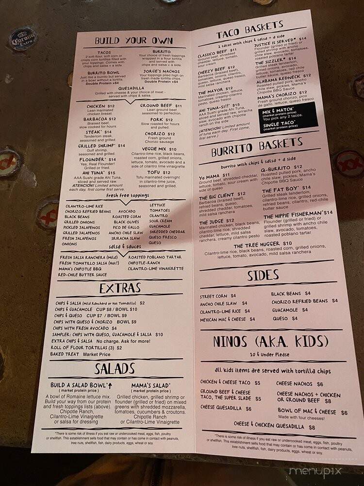 Taco Mama - Charlotte, NC menu_pic