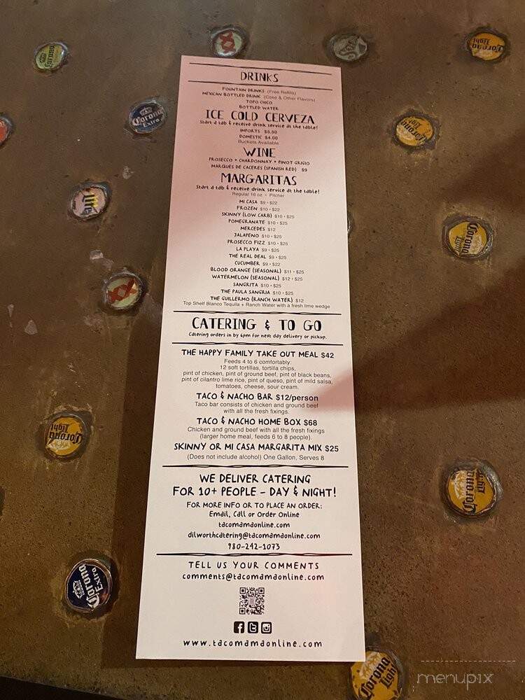 Taco Mama - Charlotte, NC menu_pic