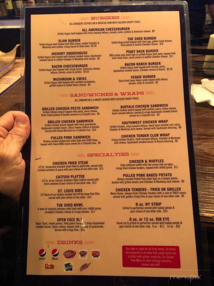 The Shed - Weatherford, OK menu_pic