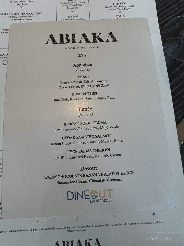 Abiaka - Fort Lauderdale, FL menu_pic