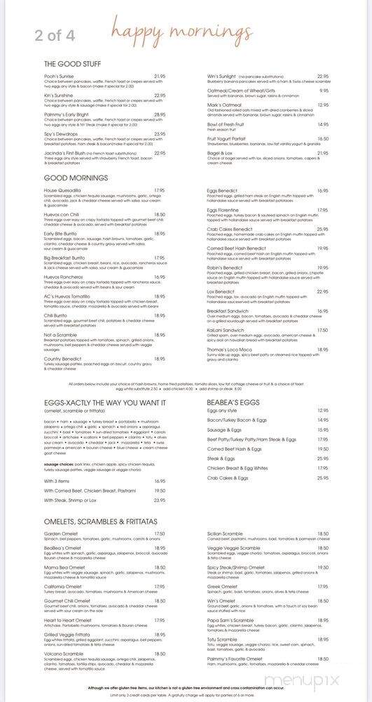 Bea Bea's - Glendale, CA menu_pic