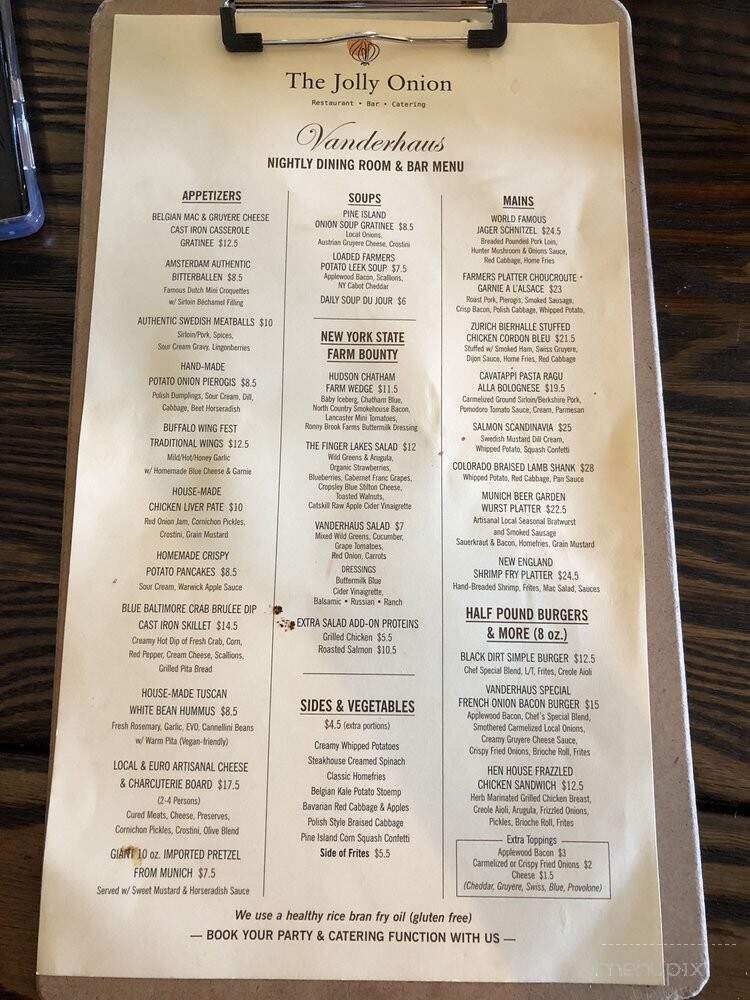 The Jolly Onion - Pine Island, NY menu_pic