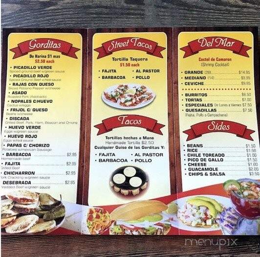 Gorditas Durango - Balch Springs, TX menu_pic