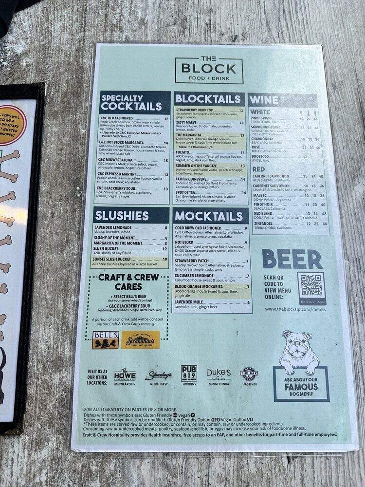 The Block - Saint Louis Park, MN menu_pic
