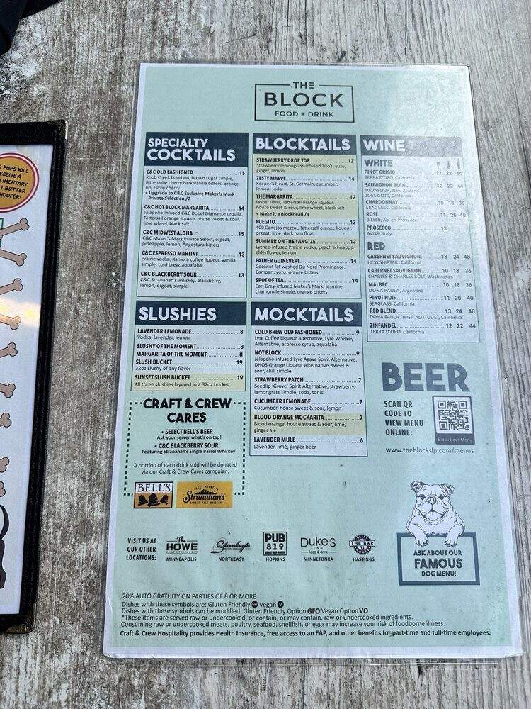 The Block - Saint Louis Park, MN menu_pic