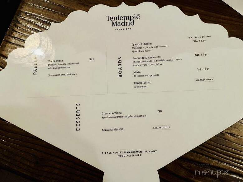 Tentempie Madrid - Mamaroneck, NY menu_pic