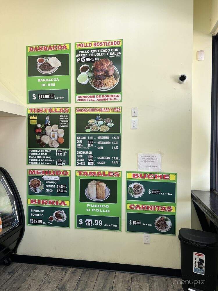 La Reyna Tortilleria 529 - Cypress, TX menu_pic