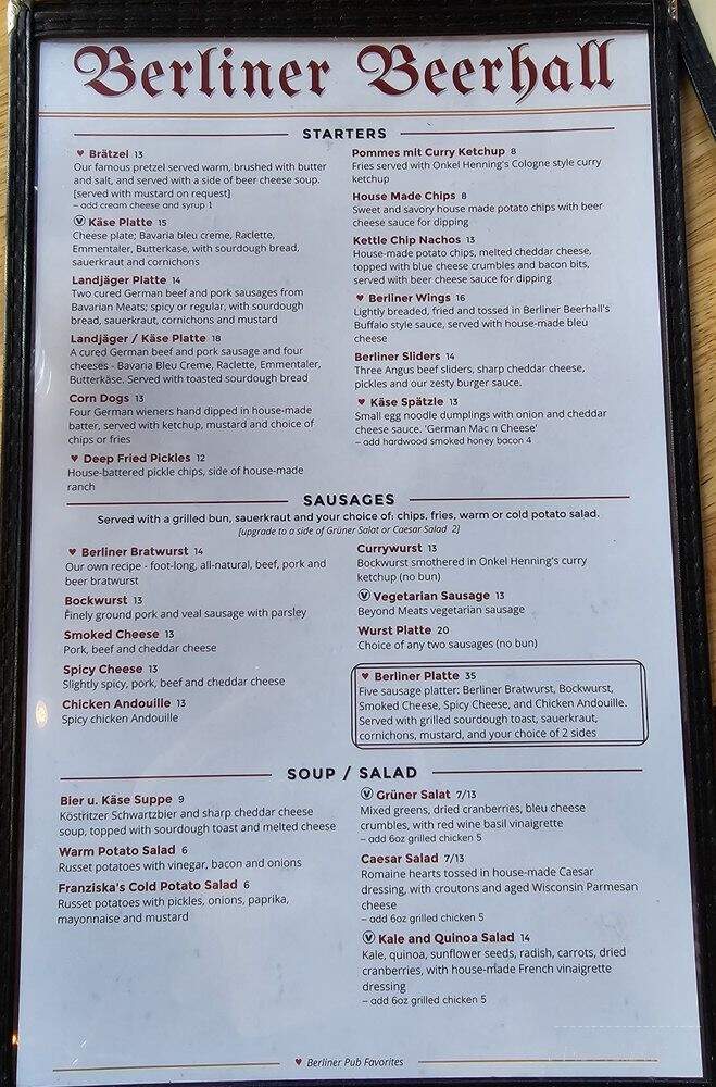 Berliner Beerhall - Tacoma, WA menu_pic