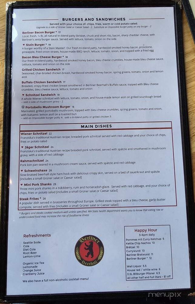 Berliner Beerhall - Tacoma, WA menu_pic