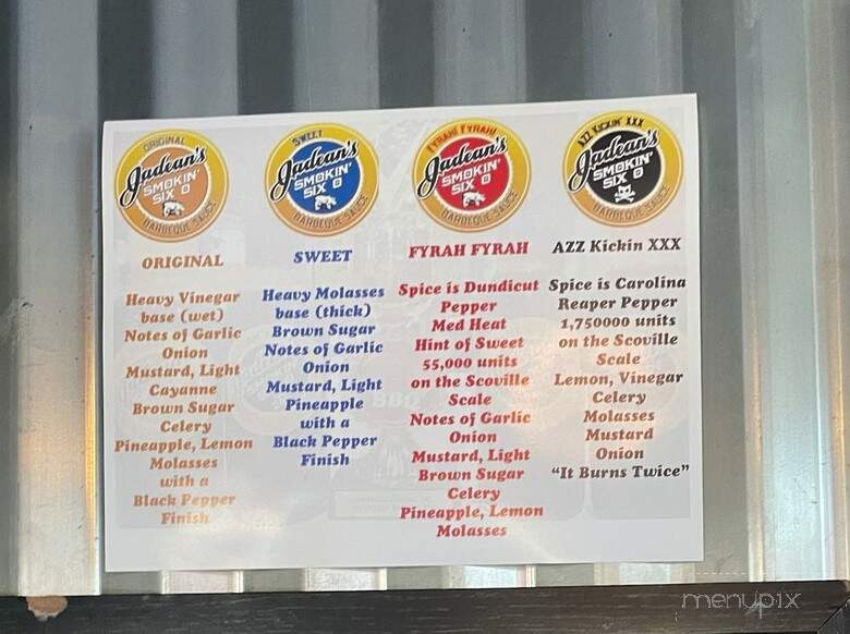 Jadeans Smokin Six O - Midlothian, VA menu_pic