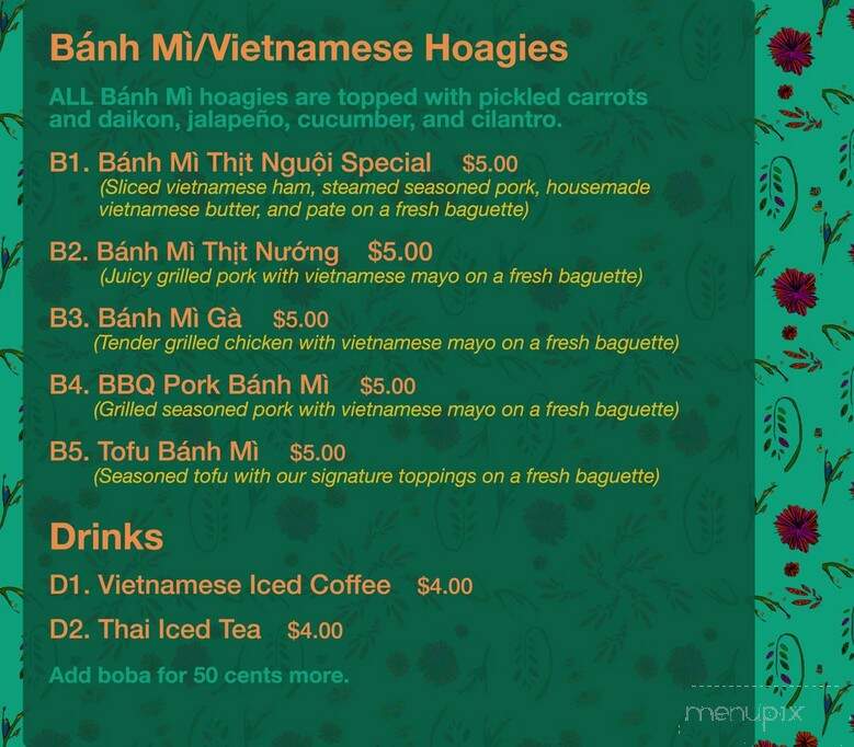 Cafe Hai Van - Philadelphia, PA menu_pic