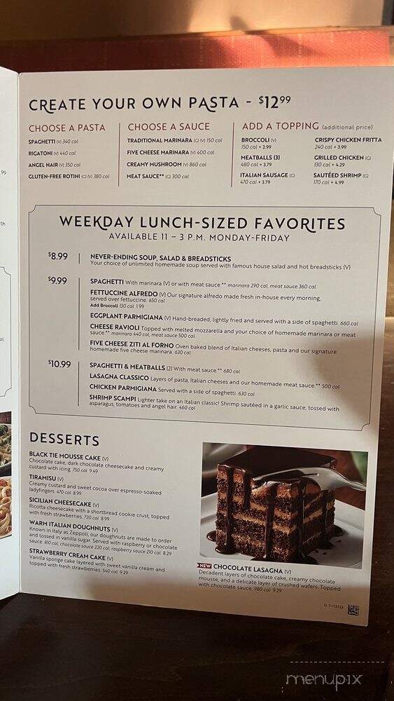 Olive Garden - Franklin, TN menu_pic